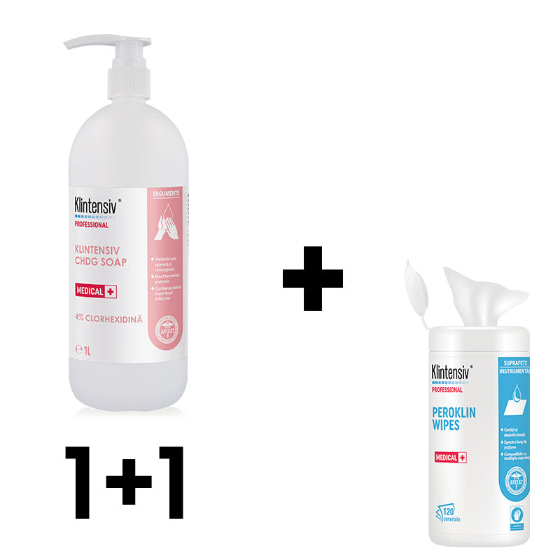 Pachet CHDG Soap 1L + Peroklin Wipes 120 buc.
