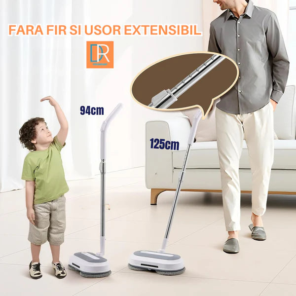 Mop Electric Rotativ cu Pulverizator si lumina LED