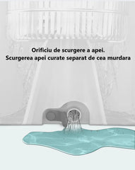 Mop rotativ cu 2 găleți DreamRamp® cu centrifugă inox, mâner reglabil și roți