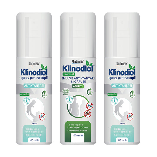 Pachet Klinodiol, emulsie anti-tânțari și căpuse și spray anti-țânțari