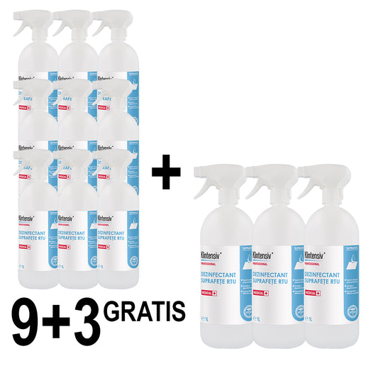 PROMO 9+3 KLINTENSIV® - Dezinfectant suprafete gata de utilizare, 1 litru