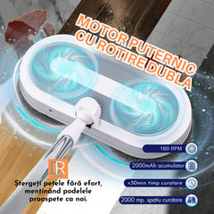 Mop Electric Rotativ cu Pulverizator si lumina LED