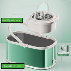 Mop rotativ cu găleată pe roți DreamRamp® din inox antibacterian